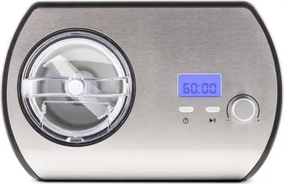 Produktbild von Klarstein Snowberry & Choc - Eismaschine, Speiseeismaschine, Eisbereiter, 135 Watt, 1,2 Liter Fassungsvermögen, Kühlhaltefunktion, Timer, Zubereitungszeit: 30-40 min, silber