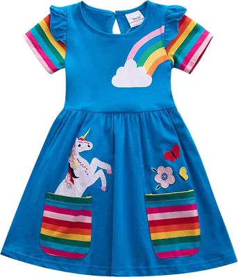 Productafbeelding van Lumoras Jurk Meisjes Blauw 5-6Y