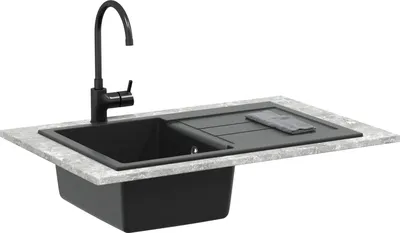 Produktbild von vidaXL Waschbecken Schwarz 780 x 500 mm 80% Quarz und 20% Harz