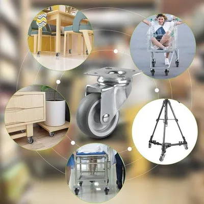 Produktbild von Famanu Transportrollen 12 Stück - 50 mm, für Möbel, inklusive Schrauben und Schraubendreher