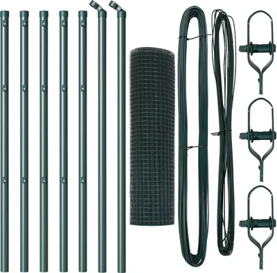 Produktbild von Möbel Schweißdrahtzaun mit 7 Pfosten Grün 0,8x10 m Stahl - Metallzäune 3351687