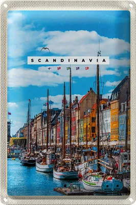 Produktbild von Blechschild Reise 20x30cm Skandinawien Schiffstour Urlaub Meer