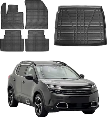 Immagine prodotto di Fußmatten & Kofferraumwanne Set für Citroen C5 Aircross 2017-2025 Obere Gummi 5x