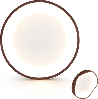 Zdjęcie produktu dla COSTWAY 24W LED lampa sufitowa energooszczędna, lampa sufitowa 3000K z fakturą drewna, metalową ramą i abażurem