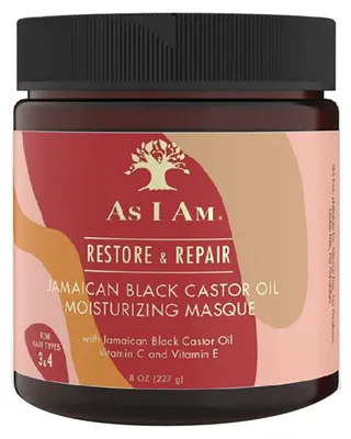 Imagen del producto de Mascarilla para el cabello Restore & Repair, aceite de ricino jamaicano, As I Am (227 g)