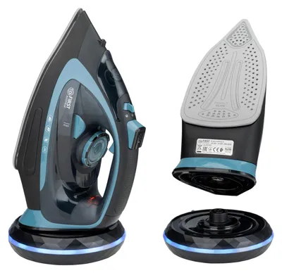 Immagine prodotto di TZS First Austria - Ferro da stiro a vapore senza filo da 2400 W - Serbatoio da 450 ml con sistema antigoccia, temperatura e intensità del vapore regolabili - Piastra in ceramica - Con funzione vapore verticale