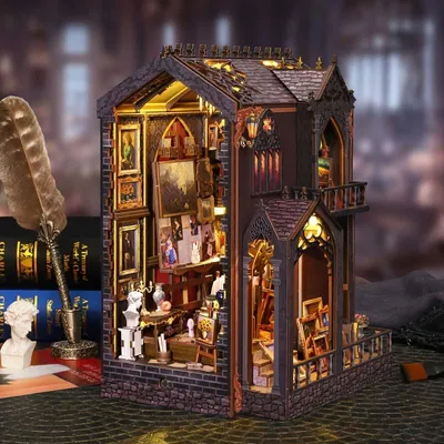 Produktbild von DIY Book Nook Galerie der Erinnerungen - 3D-Puzzle - 200 Teile - Miniaturhaus - mit LED