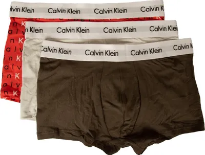 Zdjęcie produktu dla Zestaw 3 męskich bokserek Tripack CK CALVIN KLEIN artykuł UU2664G LOW RISE TRUNK 3PK, CA5 SD lg cl mln,gx gy,br bt w/wh wb, M, 95% bawełna,5% Elasthan