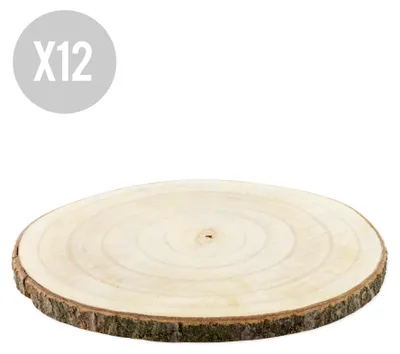 Produktbild von 12 Natur-Holzscheiben 28-33 cm - Einheitsgröße