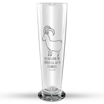 Produktbild von Mr. & Mrs. Panda Bierglas Sternzeichen Steinbock - Transparent - Geschenk, Bier Glas, Bierbecher, Glasbecher, Glasbierglas, Bock, Geburtstag Januar, Trinkglas, Ziege