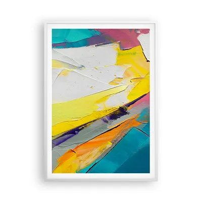 Produktbild von Gerahmtes Poster - Weißer Rahmen - Deadlock Farben dreidimensional - 70x100 cm - Wand Bild - Wanddeko - Wandbilder - Kunstposter - Wandposter - Bilderrahmen - Bilder - Kunstdruck - P2WPA70x100-4871