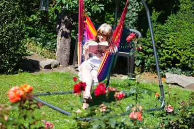 Produktbild von Hängesessel Hängesitz RELAX, handgewobene Baumwolle Streifen ohne Kissen, #160
