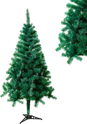 Productafbeelding van XMTECH 120 cm kunstkerstboom, kunstboom, groene PVC-naalden, decoratieve boom met standaard