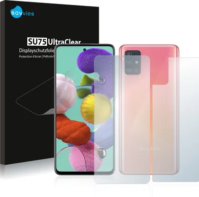 Produktbild von 18x Savvies Schutzfolie für Samsung Galaxy A51 (Vorder + Rückseite) Folie Klar
