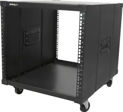 Immagine prodotto di StarTech.com Rack per server mobile con maniglie - Armadio per server / armadio di rete mobile - 9U - Armadio - Nero - 9U - 58,4 cm (23")