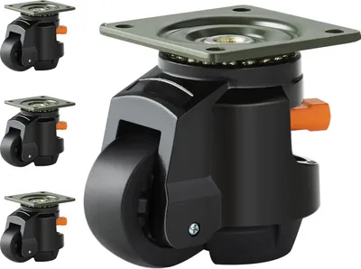 Produktbild von Nivellierrollen, verstellbare, auf einer Platte montierte Nylonrolle, 2200 lbs, 4er-Set