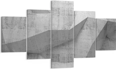 Produktbild von Bild auf Leinwand - Leinwandbild - 5 Teile - Beton Wand Grau - 125x70cm - Wand Bild - Wanddeko - Wandbilder - Leinwanddruck - Bilder - Wanddekoration - Leinwand bilder - Wandbild - EA125x70-4183