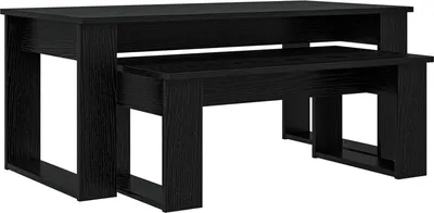 Zdjęcie produktu dla vidaXL Zestaw stolików kawowych, 2 sztuki, czarny, imitacja dębu, 100 x 50 x 42 cm