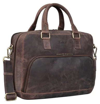 Produktbild von Benthill Aktentasche Leder - Schultertasche / Umhängetasche - Leder-Tasche Lehrertasche / Studententasche - Herren Arbeitstasche aus Büffelleder