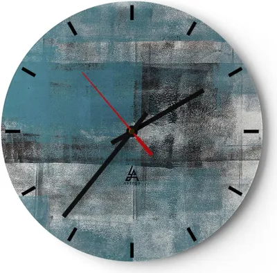 Produktbild von Wanduhr - Rund - Glasuhr - Abstraktion Modern Gürtel - 40x40cm - Schleichendes Uhrwerk - Lautlos - zum Aufhängen bereit - Dekoration Modern - Wanddekoration aus Glas - C3AR40x40-4283