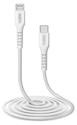 Produktbild von SBS USB-C auf Lightning Kabel 2m weiß