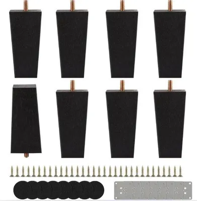 Produktbild von Schwarze Holztischfüße 10cm Set