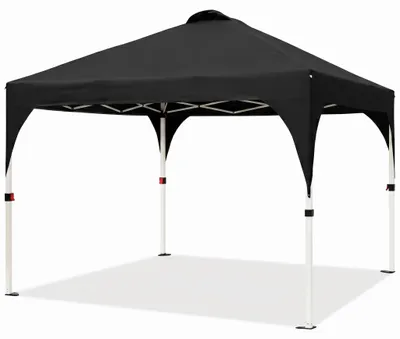 Image de Tente de pavillon pliable, tissu résistant, montage facile, couleur noire
