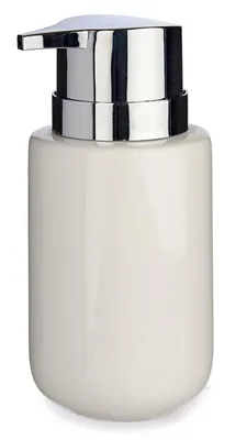 Produktbild von Berilo Seifenspender - Keramik - weis silber - 350 ml - Kuche