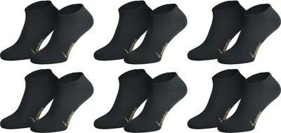 Produktbild von Tobeni 6 Paar Bambussocken Damen Herren Sneakersocken, Farbe:Schwarz, Grösse:43-46