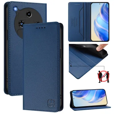 Produktbild von Lederhülle für ZTE Nubia Focus 2 Hülle Flip Brieftasche Kartenfächern Ständer Schutzhülle Blau