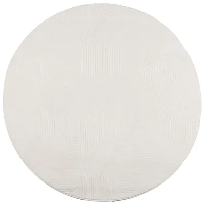 Produktbild von vidaXL Teppich IZA Kurzflor Skandinavischer Look Creme Ø 200 cm