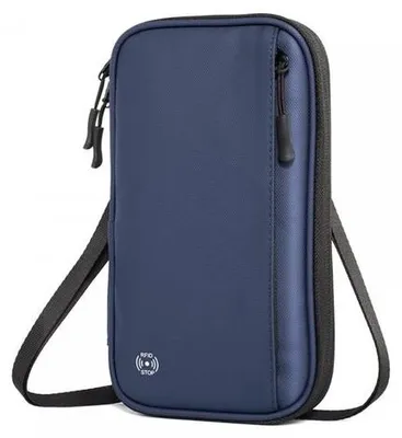 Produktbild von Reispass-Organizer mit aufklappbarem Schultergurt - Blauw