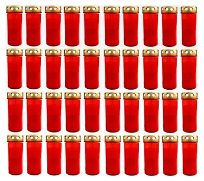 Produktbild von XL Grablicht Rot 40er Set mit Deckel