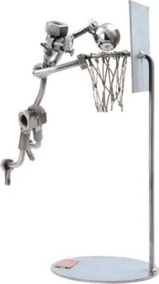 Obrázek produktu pro Ručně vyrobená kovová figurka basketbalisty z oceli a mědi