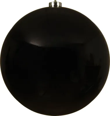 Produktbild von Unzerbrechliche schwarze Christbaumkugel 20cm - Weihnachts-Schmuck, Kunststoff Deko für Festtage