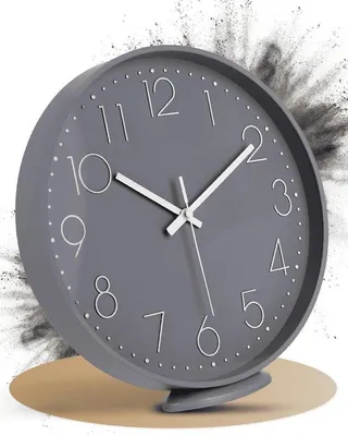 Image de Horloge murale grise de 20 cm, style quartz