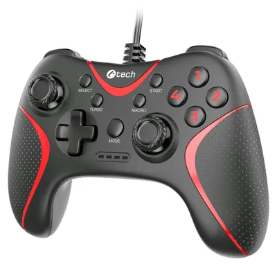 Image de C-TECH Theon Gamepad pour PC/PS3, 2 touches macro programmables, 2x analogique, entrée X, vibrant, 1,8