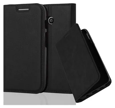 Obrázok produktu pre Cadorabo puzdro pre Motorola MOTO E1 ochranné puzdro v čiernej farbe puzdro na mobilný telefón kryt magnetické zatváranie