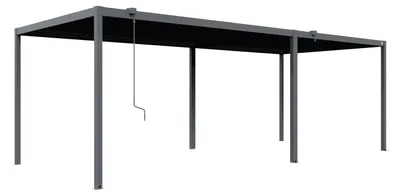 Produktbild von PRIMEYARD Pergola 3x7 m Pfosten und Lamellendach aus Stahl - anthrazitfarbene Terrassenüberdachung
