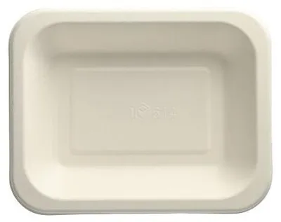 Produktbild von 100 Siegelschalen, Zuckerrohr 900 ml 4,2 cm x 18,5 cm x 23,5 cm weiss