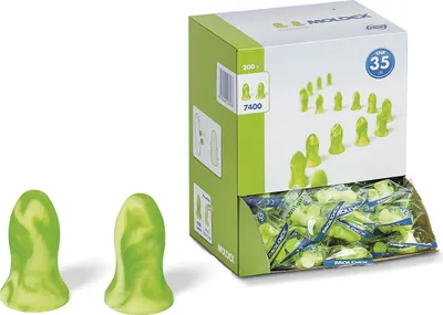 Produktbild von Moldex Contours® Anatomische Schaumstoffstöpsel SNR 35 dB EN 352-2, Box mit 200 Paar Größe