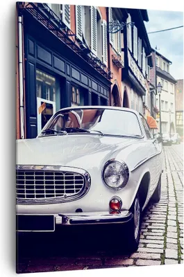 Produktbild von Bild auf Leinwand - Leinwandbild - Einteilig - Auto Straße Haus - 70x100cm - Wand Bild - Wanddeko - Wandbilder - Leinwanddruck - Wanddekoration - Leinwand bilder - Wandbild - PA70x100-3677