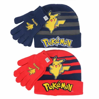 Produktbild von Pokémon Mütze und Handschuhe für Kinder Perfekter Schutz im Winter