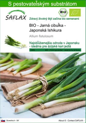 Obrázok produktu pre SAFLAX - BIO - Jarná cibuľka - Japonská Ishikura - Allium fistulosum - 150 Semená - S pestovateľským substrátom bez klíčkov