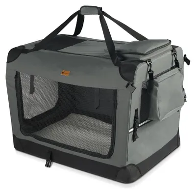 Faltbare Transporttas für Hunde & Katzen, M, Grau, atmungsaktiv