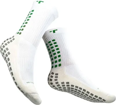 Produktbild von Trusox Mid-Calf Cushion Crew 3.0 Gripsocken - Weiß / Grün  | Größe: 44+