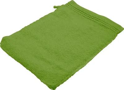 Produktbild von St. Barth Ripsborde Waschhandschuh, 100% Baumwolle, 380 g/m², 16 x 21 cm, grün