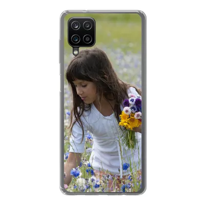 Produktbild von MuchoWow® Handyhülle Schutzhülle Hülle für Samsung Galaxy A12 Mädchen - Blumen - Wiese Silikon Softcase Handy Hülle - Bild
