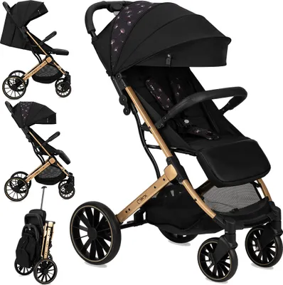 Produktbild von MoMi ESTELLE PLUS LIGHT Buggy in Schwarz - leicht, wendig, anpassbar
