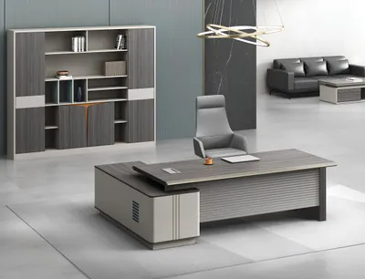 Zdjęcie produktu dla Eleganckie biurko narożne z witryną do nowoczesnego biura
